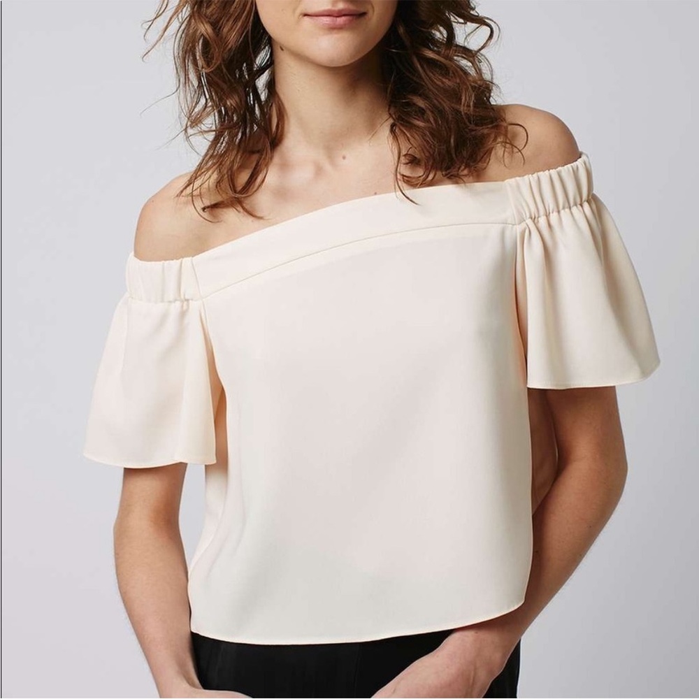 Topshop | Livi Off The Shoulder Top | Blush/Peach | Size US 2 / UK 6